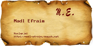 Madl Efraim névjegykártya